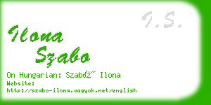 ilona szabo business card